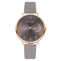 Women's quartz watch with gray moon pattern dial, rose gold case and gray strap - Watch Only / Gray