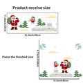 Christmas wall decal set with Santa, elves and pines in 11.4x35.4 inches size layout - Chimney Santa Claus