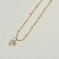 Elegant gold letter P pendant necklace with tiny white pearls for women and girls - Letter P