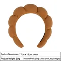 Thickened brown bubble headband for washing face with 17x18x4cm size details - 32# Towel Cloth Dark Brown Headband