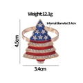 Christmas tree napkin ring with American flag enamel pattern and sparkling rhinestones - US Flag Christmas Tree