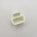 Square cream white matte hair claw clip with minimalist design and secure plastic grip - Small (5.5CM) / Ivory