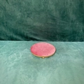 Pink velvet jewelry display tray with gold metal frame for bracelets and rings - Pink Gold Round Jewelry Tray