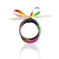 Braccialetti trasparenti glitterati con polvere colorata e fiocco arcobaleno - Set di nastri arcobaleno glitter colorati (30055)