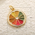 Detailed dimensions of 18x16mm for colorful fruit slice enamel charms with gold edges - Painted Fruit Slice