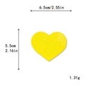 Yellow heart sequin embroidery patch with size measurements 6.5x5.5cm for DIY decor - Yellow Heart Yellow Base*Small Size #102