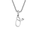 Collana in acciaio al titanio argento con ciondolo lettera O e cuore piccolo - Color Acciaio / Lettera O (CDNP026O)