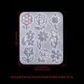 Moule silicone pour boucles d'oreilles fleurs avec motifs rose et pétales 136x113mm - Moule Bouquet-ED#68