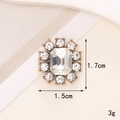 Detail showing flower-shaped rhinestone charm dimensions of 1.5cm by 1.7cm for DIY crafts - D1720 Gemstone Rhinestone Flower