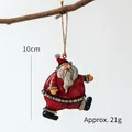 Vintage 10cm metal Santa Claus ornament with rustic finish for Christmas tree decor - Santa with Yellow Gloves