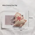 Addobbo per albero di Natale in feltro bianco con ricamo a fiocco di neve rosso e cordino - Albero di Natale Bianco