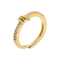 Detailed view of 18K gold-plated Scorpio zodiac ring with micro-pave cubic zirconia - Scorpio / Gold