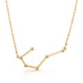 Elegant gold-finished zodiac pendant necklace with sparkling crystal inlay - Cancer