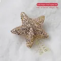 Golden glitter star tree topper with spring base for Christmas tree decoration, 15x18.5cm - Gold Glitter Star Tree Topper