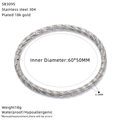 Specifiche dettagliate del bracciale in acciaio inossidabile con diametro e larghezza - Stile Corda Torta a Spirale (SB309S)