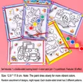 Kids DIY acrylic painting kit with giraffe cards, 4 colors, and brush, size 12.8x17.8cm - Medium 4-Color Connected Style