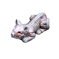 Pink and white resin animal skeleton sculpture for Halloween garden decoration - Skeleton Cat