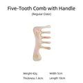 Compact pink marble resin five-tooth scalp massage comb 10cm by 5cm for head therapy - Five-Tooth Handle Comb / Regular Color (Marble)