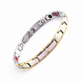 Zweifarbiges gold-silbernes Magnettherapie-Armband aus Edelstahl für die Gesundheit - Damen Silber & Gold