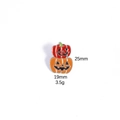 Detail view of Halloween pumpkin enamel pin showing dimensions 25mm height and 19mm width - M175#10 Double Stacked Pumpkin