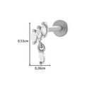 Silver F136 titanium marquise zircon stud earring with screw flat back design - Marquise Cluster Drop Style (0193-4#) / Silver
