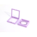 Square light purple PE film jewelry display box showing elastic film for bracelets - Light Purple; 70*70*20mm