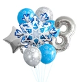 Set palloncini fiocco di neve blu con numero 3 argento per decoro festa di compleanno - Palloncino Fiocco di Neve Numero 3