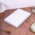 Detailed macro view showing the dimensions 34.9 x 24.1 x 3.1 cm of the white jewelry tray - 35*24 Tray 100 Positions