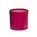 Mini round cylinder flower box in gloss rose red finish with matching lid - Fashion Rose Red