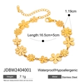 Bracciale a catena con margherita dorata in acciaio inossidabile con estensione regolabile - Bracciale Margherita Dorata-JDBW2404001