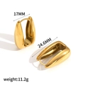Chic 18k gold plated stainless steel square hoop earrings with 24.6mm dimensions - Gold (TE60381-G)