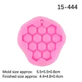 Pink silicone honeycomb cake mold for DIY crafts with 5.5x5.5cm precise dimensions - Honeycomb / Pink