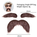 Dark brown artificial mustache and eyebrow set for Halloween costumes and party dress-up - Eyebrows And Mustache Set / Brown