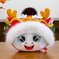Schattige mascotte knuffel van het jaar van het paard met een rode drakenhoed - 30cm / Handwarmer / Blauw