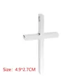Polished silver stainless steel cross pendant necklace for men 4.9 x 2.7CM - Cross Pendant (No Enamel)