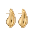 Elegant 18K gold plated C-shaped drop earrings with rows of sparkling pavé crystals - Diamond Waterdrop Style 03 / Gold