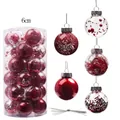 30-piece set of 6cm red Christmas ornaments in clear barrel with diverse fillings - 6cm 30Pcs/Pack / Red