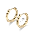 Gepolijste 12 mm binnendiameter gouden titanium stalen oorringen voor dames - 12mm / Goud