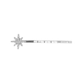 Silver star hair clip with crystals on a minimalist background for elegant hair styling - Bright Silver Small Star