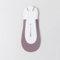 Grayish purple thin ice silk no-show boat socks with non-slip silicone heel grip - One Size / Purple