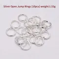 Set of 10 silver open jump rings for DIY jewelry making with a polished metallic finish - Silver Open Jump Rings (10 Pcs)