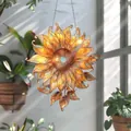 Atrapasol de girasol acrílico con pétalos amarillos y cadena de metal colgado junto a la ventana - 9cm / Estilo 3