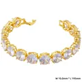 Lujosa pulsera tenis dorada con circonitas de 10mm sobre un fondo blanco limpio - Oro (10mm)