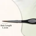Pincel de detalle fino con mango negro ergonómico y punta sintética de 1,2 cm - Negro / #1 (lado Del Triángulo)
