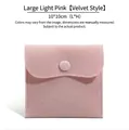Light pink velvet jewelry pouch 10x10cm with snap button closure for necklaces - 大号款(10cm*10cm) / Light Pink