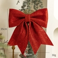 Sparkly red 35cm Christmas bow with glitter finish for tree and holiday decoration - 30*35cm / Red