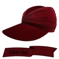 Women's UV protection sun visor in wine red knit fabric with top twist design - One Size / Burgundy