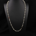 Long collier élégant en perles baroques avec pierres précieuses rouges et noires - Style Enveloppé de Fil Gemme Rouge et Noire-84cm