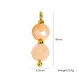 Peach faceted beads and gold spacer beads jewelry pendant, size 19mm by 5.5mm - Peach Double Beads