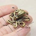 Solid brass octopus figurine desk ornament and tea pet with retro bronze finish - Small Octopus